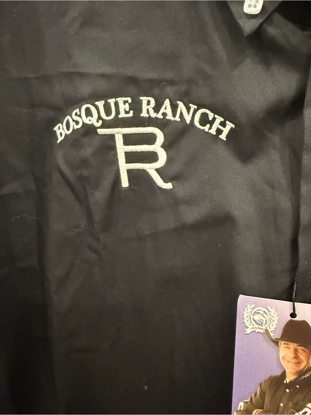 Cinch Bosque Ranch Black Button-Front Western Shirt Jacket - Picture 6 of 7
